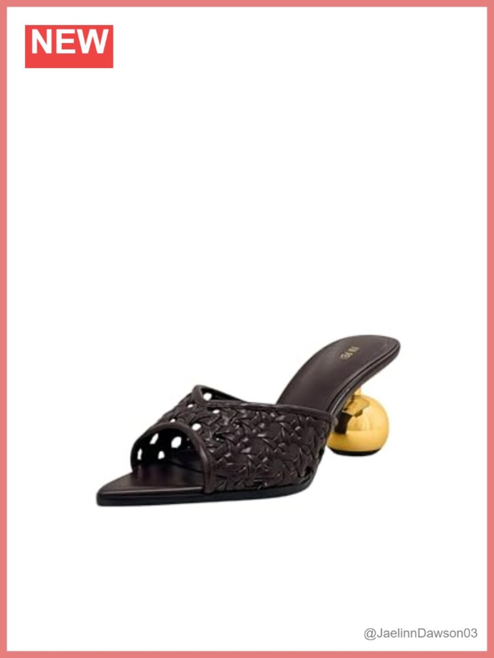 Vegan Leather Sphere Heel Mules Round Toe Slip On Party Shoes